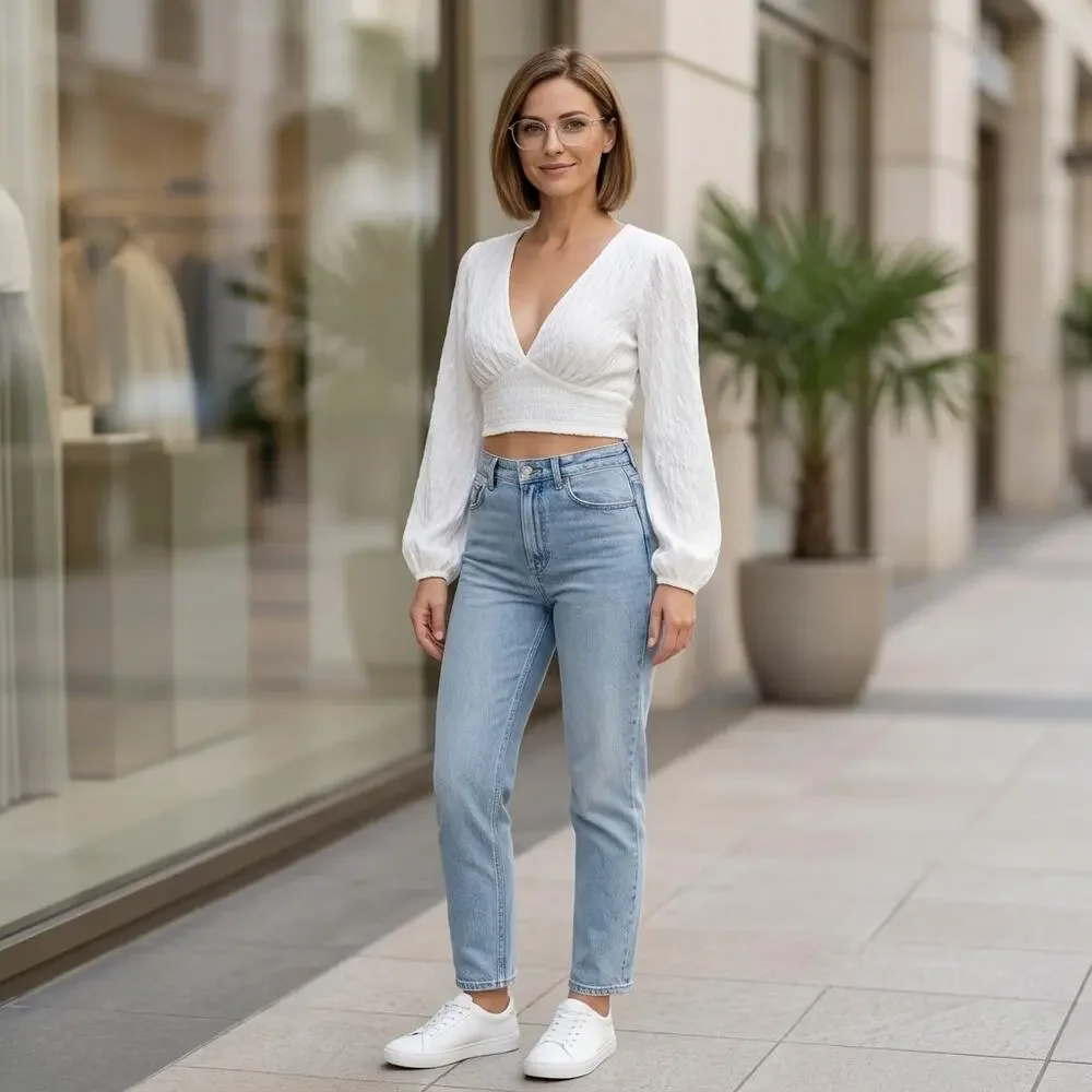 Zara White Smocked V-Neck Knit Lightweight Blouse Women Size S